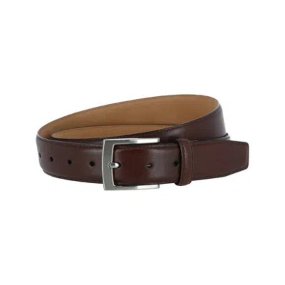 Trafalgar Cameron Leather Dress Belt Mahogany Brown Burnished Size 44 #1101TFR8 - Picture 3 of 15